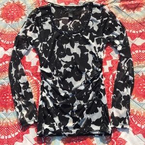 Inc blouse with beaded neckline